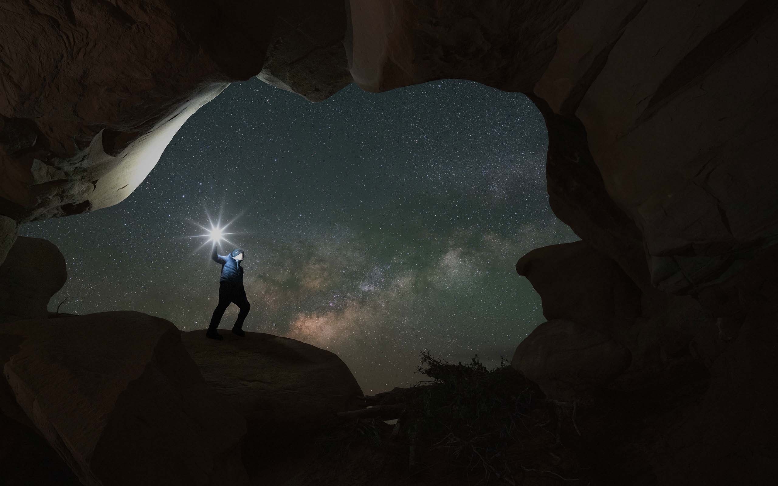 Man With A Torch Photo